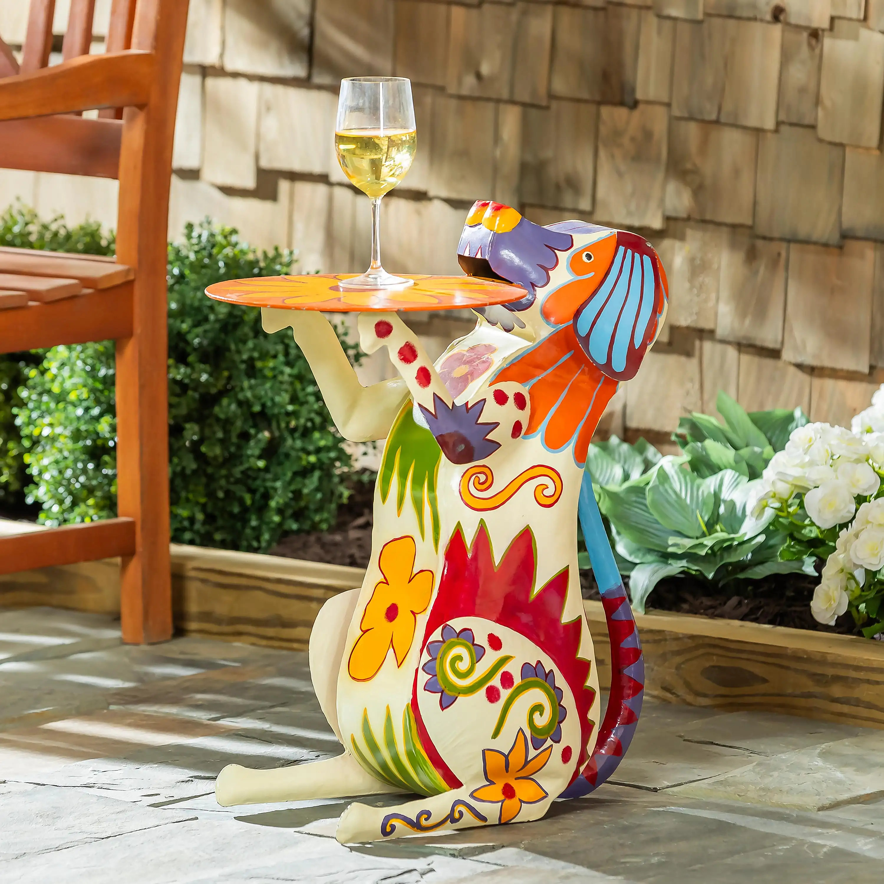 Red Barrel Studio® Henrietta Handmade Painted Folk Art Dog Metal